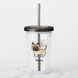 Söt Cairn Terrier Cartoon Hund & Namn Take Away Mugg