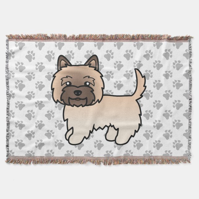 Söt Cairn Terrier i tecknad stil Filt (Framsidan)