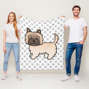 Söt Cairn Terrier i tecknad stil Fleecefilt