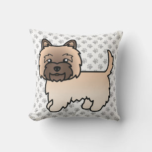 Söt Cairn Terrier i tecknad stil Kudde