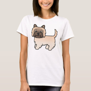 Söt Cairn Terrier i tecknad stil med vetevattrad p T Shirt