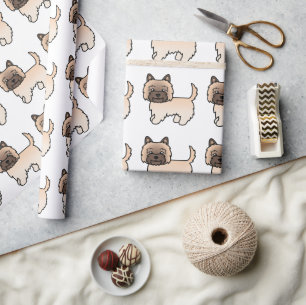 Söt Cairn Terrier i vete färg Tecknad Hund Mönster Presentpapper