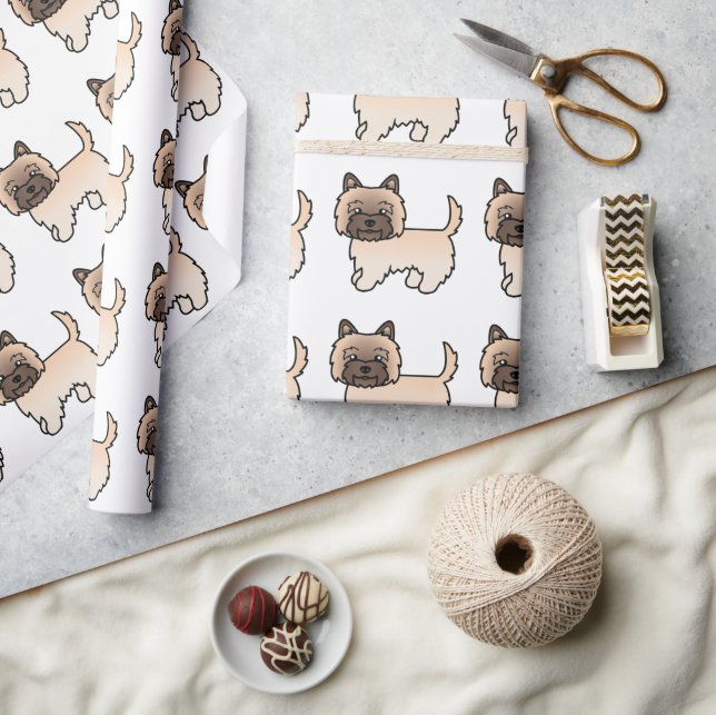 Söt Cairn Terrier i vete färg Tecknad Hund Mönster Presentpapper (Hantverk)