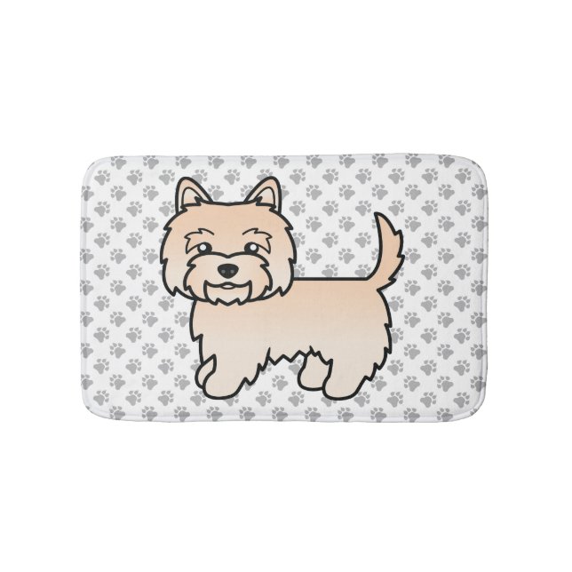 Söt Cairnterrier Serieteckning Av Hund Badrumsmatta (Framsidan)
