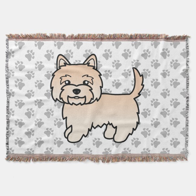 Söt Cairnterrier Serieteckning Av Hund Filt (Framsidan)