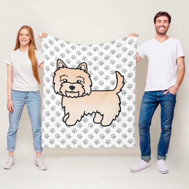 Söt Cairnterrier Serieteckning Av Hund Fleecefilt (På plats)