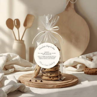 Söt Cake Bakery Choklad Cookie Ingredienser Runt Klistermärke