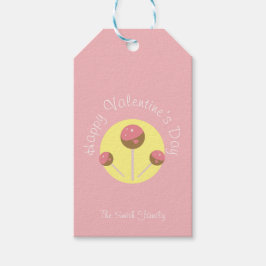 Söt Cake Pop Alla Hjärtans Dag Rosa    Presentetikett