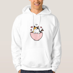 Söt Calico Anime Vektor Konstarbeten Hoodie