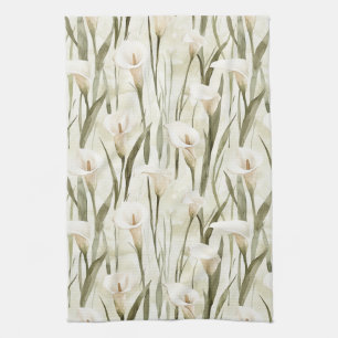 Söt Calla Lilly Flowers Kökshandduk