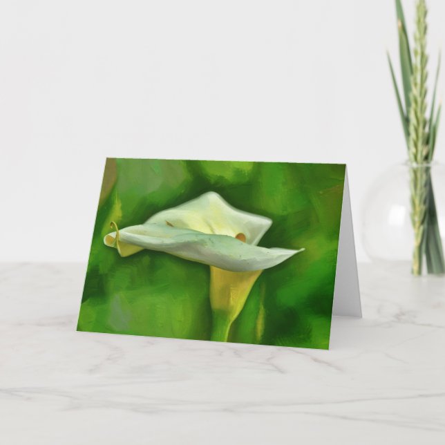 Söt Calla Lily Flower Blommigt Art Note Card Kort (Framsida)