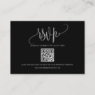 Söt Calligraphy Script Black QR Code OSA Tilläggskort