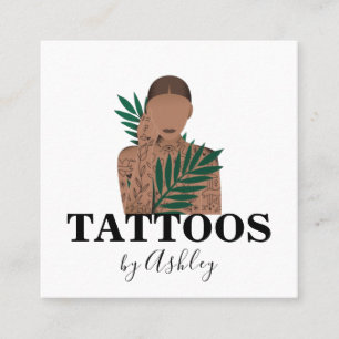 Söt Calligraphy Tattoo Artist Social Media Girl Gi Fyrkantigt Visitkort