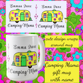 Söt Camping Travel Trailer Camping-Mamma Kaffemugg