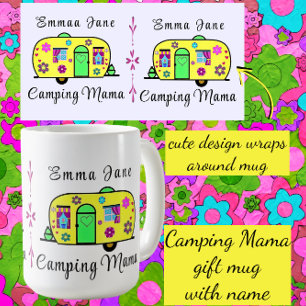 Söt Camping Travel Trailer Camping-Mamma Kaffemugg