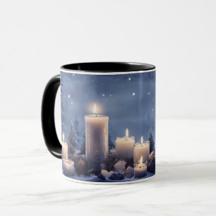Söt Candles i Snö Helgdag Mugg