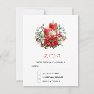 Söt Candles och Poinsettia Bouquet jul OSA Kort