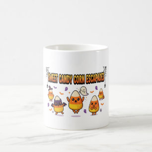 Söt Candy Corn Halloweenfest Kaffemugg