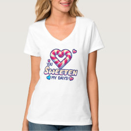 Söt Candy Heart Design T Shirt