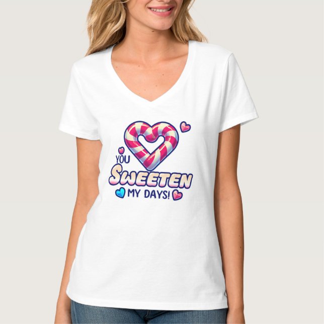 Söt Candy Heart Design T Shirt (Framsida)