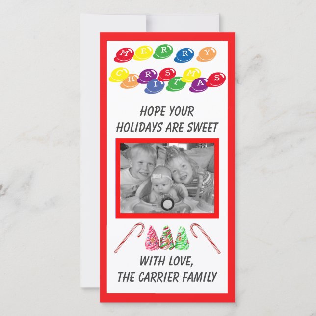 Söt Candy-jul - Fotokort Julkort (Framsida)