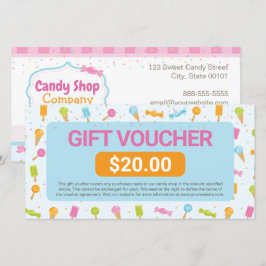 Söt Candy Shop Gift Voucher-certifikat