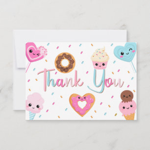 Söt Candy Sprinkles Donut Baby Shower Tack Kort