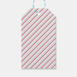 Söt Candy Stripe Röd Rosa Blå Högtid/Födelsedag Presentetikett