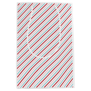 Söt Candy Stripe Röd Rosa Blå Holiday/Födelsedag