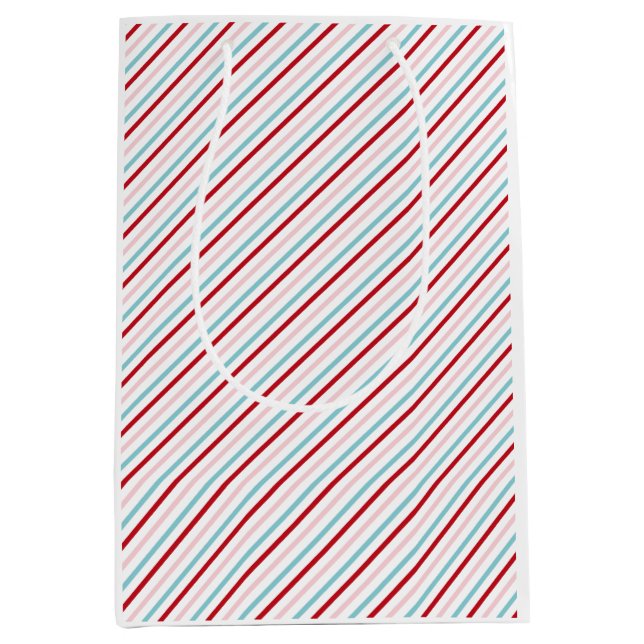 Söt Candy Stripe Röd Rosa Blå Holiday/Födelsedag  (Framsidan)