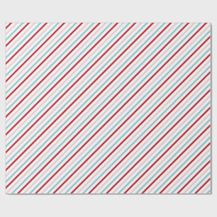 Söt Candy Stripe Röd Rosa Blå Holiday/Födelsedag Presentpapper