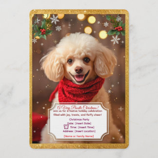 Söt Caniche Julfest Inbjudan