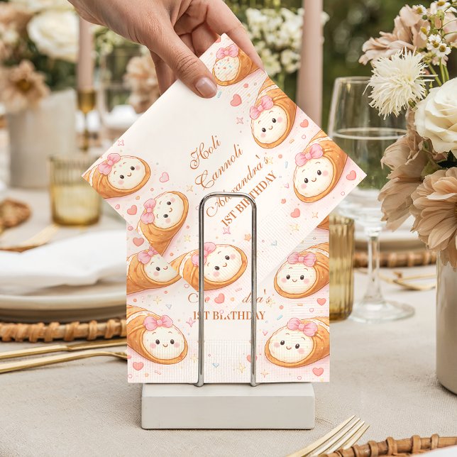 Söt Cannoli-bageri Bow 1-årsfest Pappersservett (Skapare uppladdad)