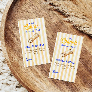 Söt Cannoli Gul Blå Italiensk Baby Shower Spel Tilläggskort