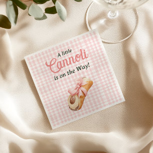 Söt Cannoli Rosa Båg Flicka Italiensk Baby Shower Pappersservett
