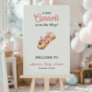Söt Cannoli Rosa Båg Flicka Italiensk Baby Shower Poster