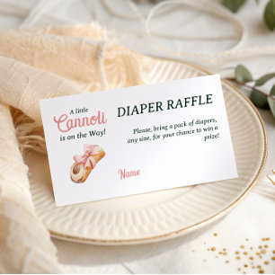 Söt Cannoli Rosa Båg Flicka Italiensk Baby Shower Tilläggskort