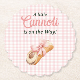 Söt Cannoli Rosa Båg Flicka Italiensk Baby Shower Underlägg Papper