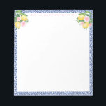 Söt Capri Lemons Blue Tiles | från skrivbordet av Anteckningsblock<br><div class="desc">En mycket söt och dekorativ anteckningsblock som passar mina populära citroner / rosa / blå plattor möhippa och inbjudningsintervall för babyduschar.</div>