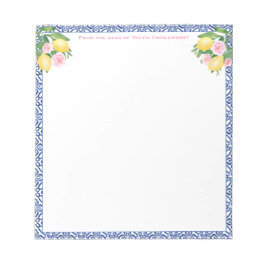 Söt Capri Lemons Blue Tiles | från skrivbordet av Anteckningsblock