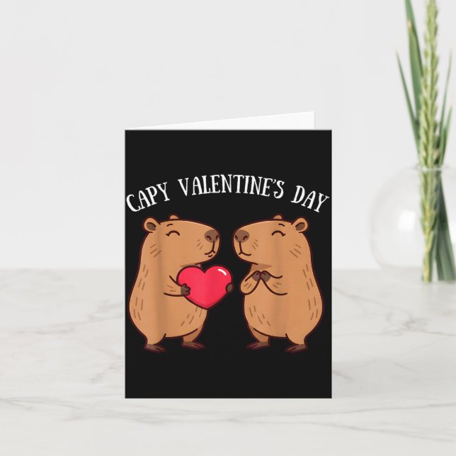 Söt Capy Alla hjärtans dag Capybara Älskare Romant Kort (Framsida)