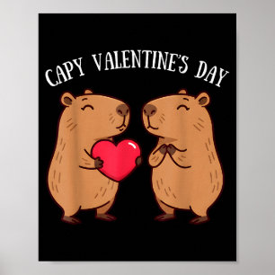 Söt Capy Alla hjärtans dag Capybara Älskare Romant Poster