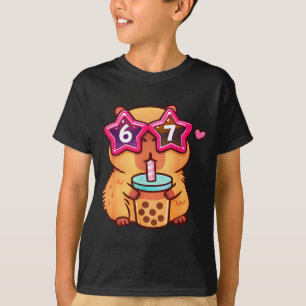 Söt capybara-bubbelteälskare 6 7 meme kawaii t shirt