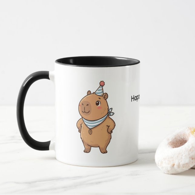 Söt Capybara-festmugg | Festlig och bedårande djur Mugg (Med munk)