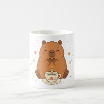 Söt Capybara Födelsedagsljus Tekopp Mugg