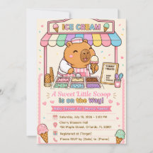 Söt Capybara Glasskål Baby Shower Inbjudan