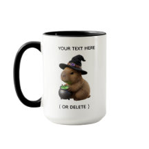 Söt Capybara-Häxa Svart Kombinations Halloween-mug