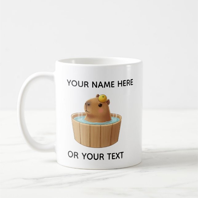 Söt Capybara I Varmbadsbalja Personlig Mugg (Vänster)