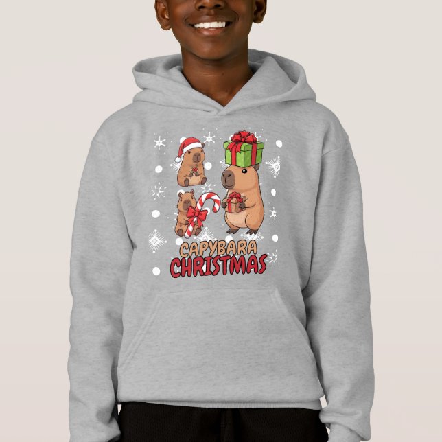 Söt Capybara Jul Festlig Fest T Shirt (Framsida)