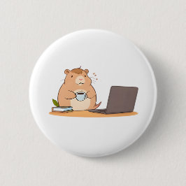 Söt Capybara-Kodare Kaffe Bärbar Design Knapp
